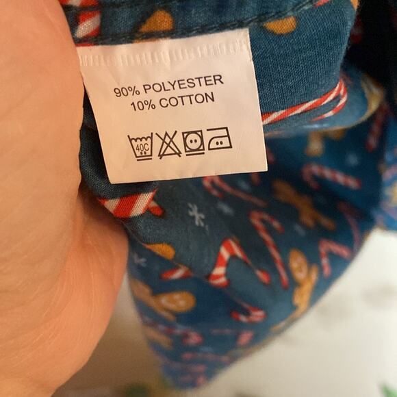 Simon  Banks Holiday Button down Mens Dress shirt Blue Christmas Size M - Picture 7 of 7